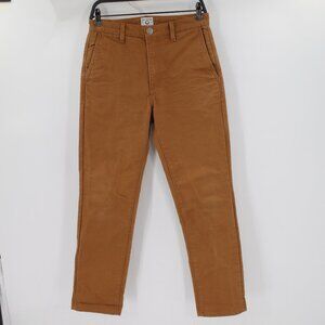 Rustic Dime Pants Mens 28 L28 Brown Chino Canvas Heavy Duty Workwear Made in USA